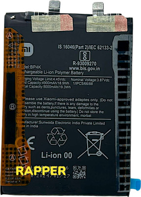 RAPPER Mobile Battery For  MI Redmi Note 12 Pro (5G/4G) / Note 12T / POCO X5 Pro 5G / Poco F5
