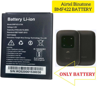 PARADISEECOM Mobile Battery For  AIRTEL / BINATONE Airtel4G LTE Hotspot 4g Wifi Hotspot Original Battery AIRTEL BINATONE BMF-422