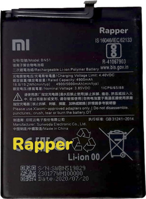 RAPPER Mobile Battery For  Xiaomi Redmi 8 / Redmi 8A {4900mAH}