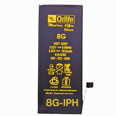 orlife Mobile Battery For  iPhone 8, 8G ( 1 Year Replacmant Warranty )