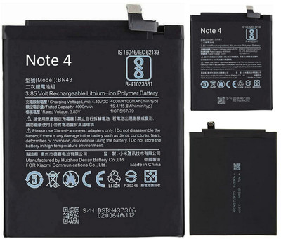 AEHUB Mobile Battery For  Xiaomi Mi Redmi Note 4/ BN43/ 4000mAh