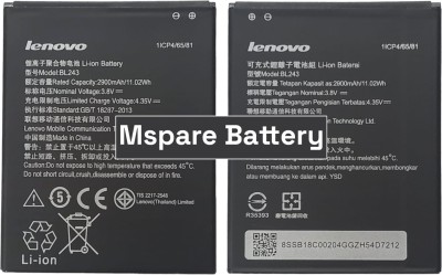 Mspare Mobile Battery For  Lenovo K3 Note | Model BL243 {2900mAH}