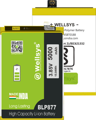WELLSYS Mobile Battery For  REALME 8 / 8i 5G / C31 / C35 (BLP877 5000mAh)
