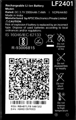 newa Mobile Battery For  Compatible Jio Jio Phone LF2401 / All Jio Keypad Mobile 2000mAh