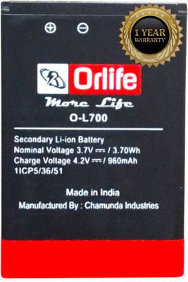 orlife Mobile Battery For  Samsung L700- S5620 /I S5630C / S5560C / W559 / J808 / J800 / F339 ( 1 Year Warranty)