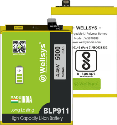WELLSYS Mobile Battery For  Realme 9i (RMX3491), 9 Pro (RMX3471 / RMX3472) V25 (BLP911 5000 mAh)