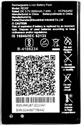 SANNO WORLD Mobile Battery For  Compatible Jio keypad mobile phone Keypad Mobile All Model / 2000mAh