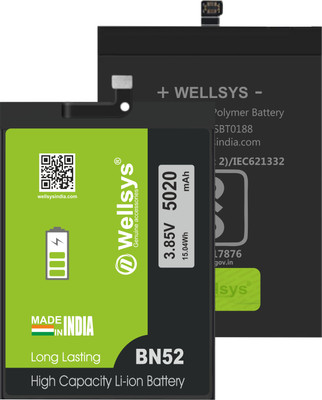 WELLSYS Mobile Battery For  Xiaomi Redmi Note 9 Pro (BN52) 5020mAh