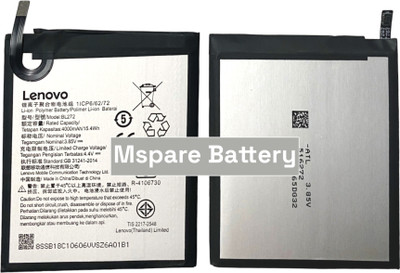 Mspare Mobile Battery For  Lenovo K6 Power | Model BL272 {4000mAH}