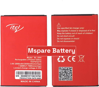 Mspare Mobile Battery For  itel A23 | Model BL-20HI {2000mAH}