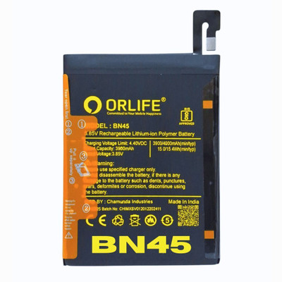 orlife Mobile Battery For  Redmi Note 5 Pro | BN45 ( 1 Year Replacement Warranty)
