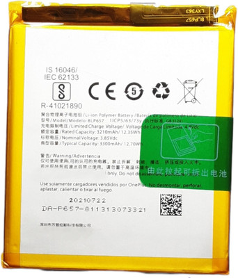 Full Energy Mobile Battery For  Oneplus 6 , 1+ 6 , A6000 , A6003 , BLP657