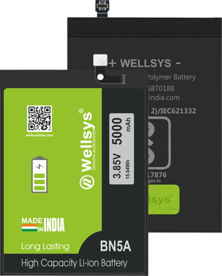 WELLSYS Mobile Battery For  Xiaomi Redmi Note 10 5G / Poco M3 Pro 5G (5000 mAh) BN5A