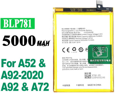PARADISEECOM Mobile Battery For  OPPO Oppo BATTERY BLP781 FOR OPPO A52 / A72 / A92 COMPATIBLE (5000 MAH)