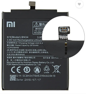 BRAVEHEART Mobile Battery For  Xiaomi Redmi 5A BN34 3000mAh | 3 Months Warranty