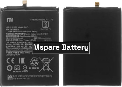 Mspare Mobile Battery For  Xiaomi Redmi Note 9 Pro | Model BN53 {5020mAH}