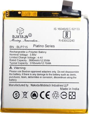 Boxtron Mobile Battery For  Original Realme X / K3 / BLP715 3765mAh Capacity, 3.85V, 180 Days Replacement Warranty