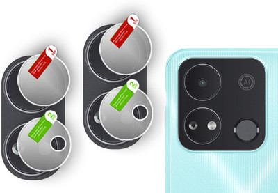 DAFFIN Back Camera Lens Glass Protector for itel A04(Pack of: 2)