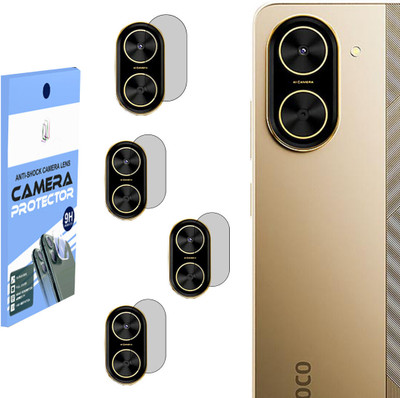 SHIVATRIX Back Camera Lens Glass Protector for POCO C71, [Unbreakable Flexible Polycarbonate Material](Pack of: 4)