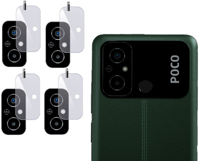 Hideous Back Camera Lens Glass Protector for POCO C55(Pack of: 4)