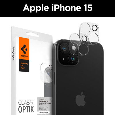 Spigen Back Camera Lens Glass Protector for iPhone 15, iPhone 15 plus(Pack of: 2)