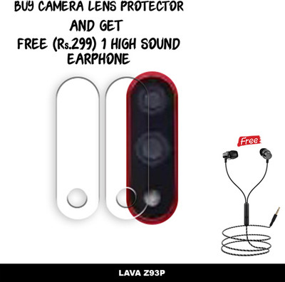 ARBAN Back Camera Lens Glass Protector for ECLP2-LAVA Z93P CAMERA LENS GUARD WITH 1 HIGH SOUND EARPHONE FREE(Pack of: 2)