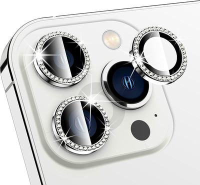Mobilive Back Camera Lens Glass Protector for Mobilive Apple iPhone 11 Pro Diamond Stone Sparkling Ring Protector(Pack of: 3)