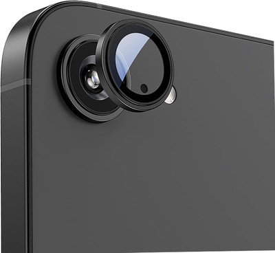 MOBCART Back Camera Lens Glass Protector, Camera Lens Ring Guard Protector for iPhone 16e – 9H Tempered, Scratch-Resistant, Black Ring Camera Lens Protector(Pack of: 1)