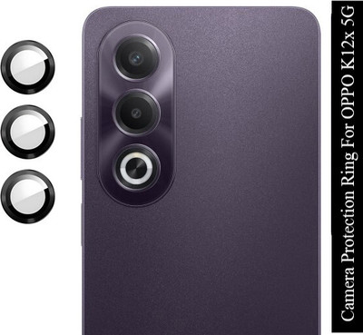 KREZEE Back Camera Lens Ring Guard Protector for OPPO K12x 5G [Metal Alloy Camera Ring with 9H Glass] Set of 1(Pack of: 3)