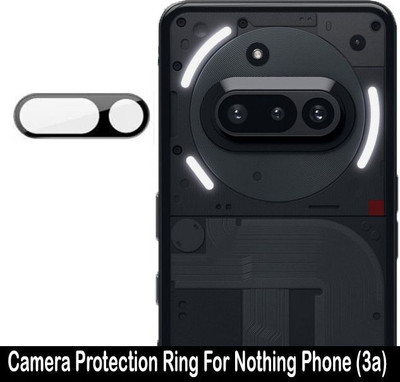 DC DealClues Back Camera Lens Ring Guard Protector for Nothing Phone (3a) [ Black Metal Ring with 9H Glass] Set of 1(Pack of: 1)