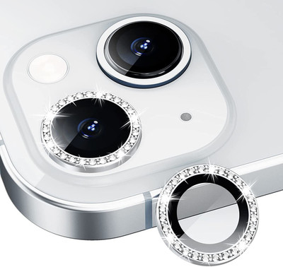 Mobilive Camera Lens Protector for Apple iPhone 13 Diamond Stone Sparkling Metal Ring Protector(Pack of 2)