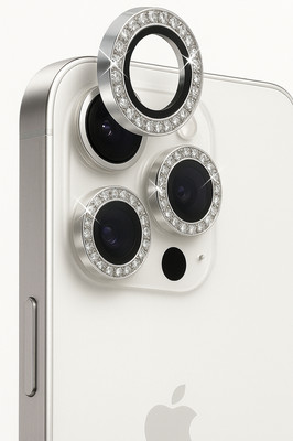 EJZATEX Back Camera Lens Ring Guard Protector for iPHONE 16 PRO/16 PRO MAX, GREY DIAMOND RING(Pack of: 1)