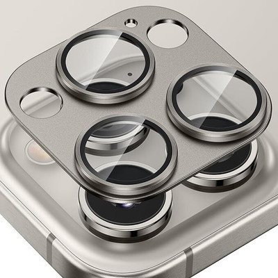 UNIKWORLD Back Camera Lens Ring Guard Protector for iPhone 16 Pro Max,Protection Camera Cover Aluminum Alloy Rings -Natural Titanium(Pack of: 1)