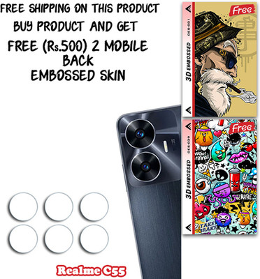 ARBAN Camera Lens Protector for Realme C55 WITH FREE 500 RUPEES 2 3D EMBOSSED SKIN FOR MOBILE BACK CS001(Pack of 3)