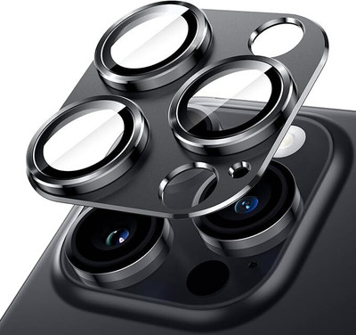 Mobilive Back Camera Lens Glass Protector for iPhone 14 Pro Max Fully Metal Edge to Edge Coverage(Pack of: 3)