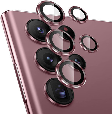 VOSKI Back Camera Lens Ring Guard Protector for Samsung Galaxy S22 Ultra Anti Scratch HD Tempered Glass Camera Protector Ring(Pack of: 1)