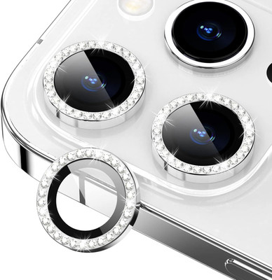 Mobilive Back Camera Lens Glass Protector for Mobilive Apple iPhone 14 Pro Max Diamond Stone Sparkling Ring Protector(Pack of: 3)