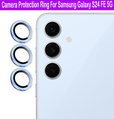 Zyxo Back Camera Lens Ring Guard Protector for Samsung Galaxy S24 FE 5G [ Blue Metal Ring with 9H Glass] Set of 1(Pack of: 1)