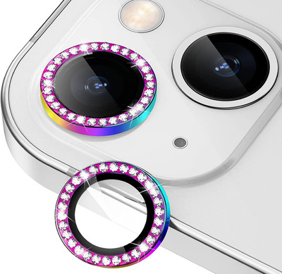 EJZATI Back Camera Lens Ring Guard Protector for iPHONE 15/15 PLUS, MULTICOLOR DIAMOND RING GUARD(Pack of: 1)
