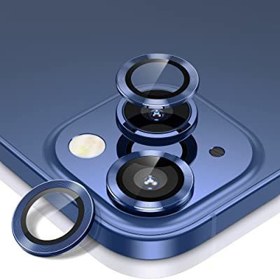 UNIKWORLD Back Camera Lens Ring Guard Protector for iPhone 13,Aluminum Alloy Rings For iPhone 13 /iPhone 13 Mini (BLUE)(Pack of: 2)