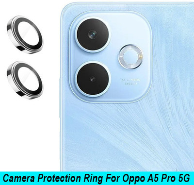KREZEE Back Camera Lens Ring Guard Protector for Oppo A5 Pro [ Silver Metal Ring with 9H Glass] Set of 1(Pack of: 2)