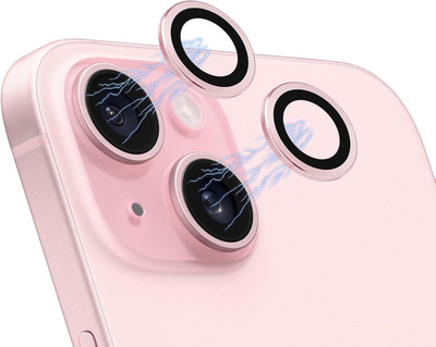CHICCASA Back Camera Lens Glass Protector, Camera Lens Ring Guard Protector for iPhone 15 Plus(Pack of: 2)