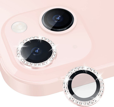 Mobilive Back Camera Lens Glass Protector for Apple iPhone 13 Diamond Stone Sparkling Ring Protector(Pack of: 2)