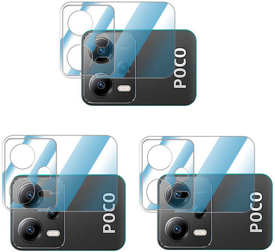 FCS Back Camera Lens Glass Protector for Xiaomi Poco X5(Pack of: 3)