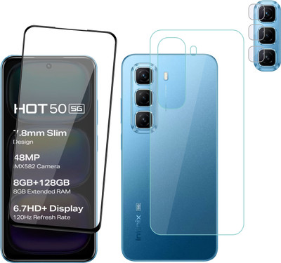 Ten To 11 Front & Back Camera Lens Glass Protector for Infinix Hot50 5g, Front and Back Tempered Glass for Infinix Hot50 5g(Pack of: 3)