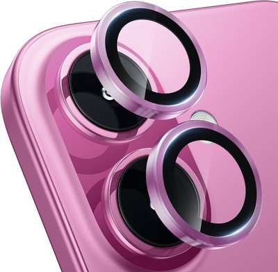 EJZATEX Back Camera Lens Ring Guard Protector for iPHONE 16/16 PLUS, ROSE PINK RING(Pack of: 1)