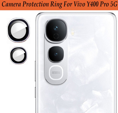 DC DEAL CLUES Back Camera Lens Ring Guard Protector for Vivo Y400 Pro 5G [ Silver Metal Ring with 9H Glass] Set of 1(Pack of: 2)