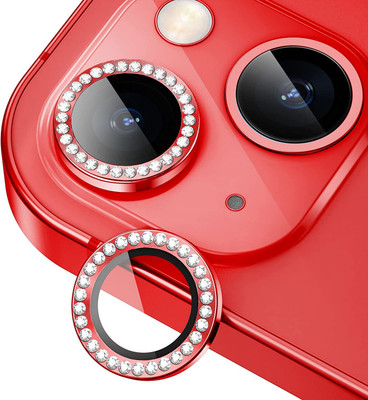 Mobilive Back Camera Lens Glass Protector for Mobilive Apple iPhone 14 Plus Diamond Stone Sparkling Ring Protector(Pack of: 2)