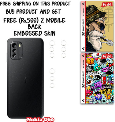SOMTONE Camera Lens Protector for Nokia G60 WITH FREE 500 RUPEES 2 3D EMBOSSED SKIN FOR MOBILE BACK CS001(Pack of 3)