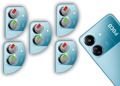 HIDEOUS Back Camera Lens Glass Protector for POCO C65(Pack of: 5)